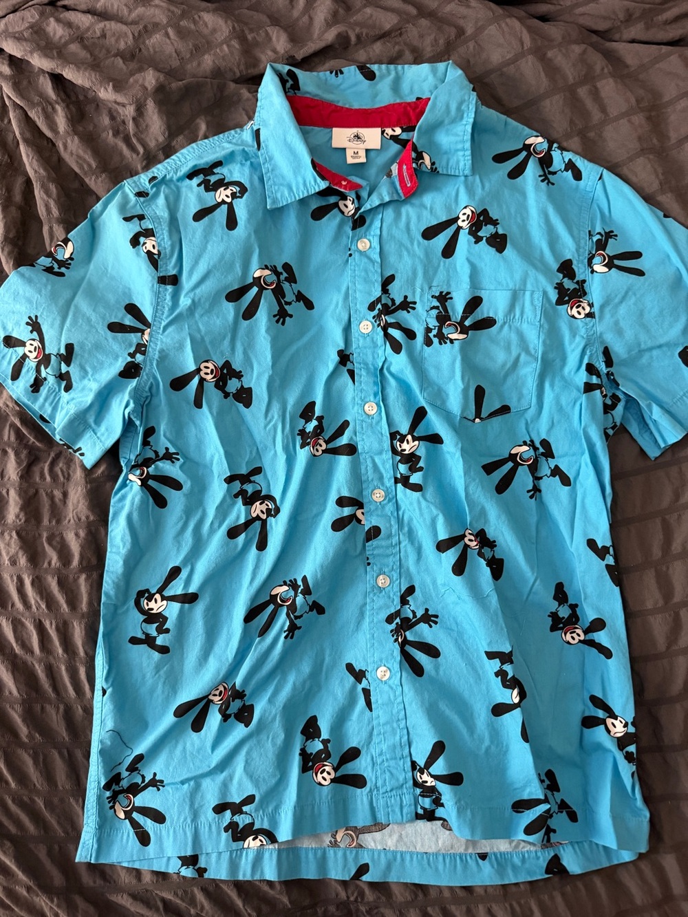 Disney Parks Oswald the Lucky Rabbit Button Down Shirt Men’s Medium Blue